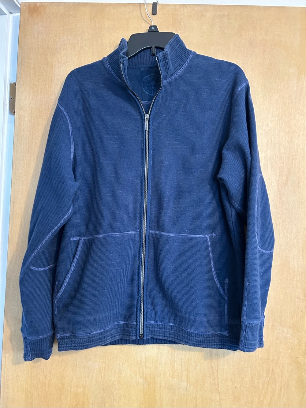 Tommy Bahama men’s blue full zip sweater size medium M